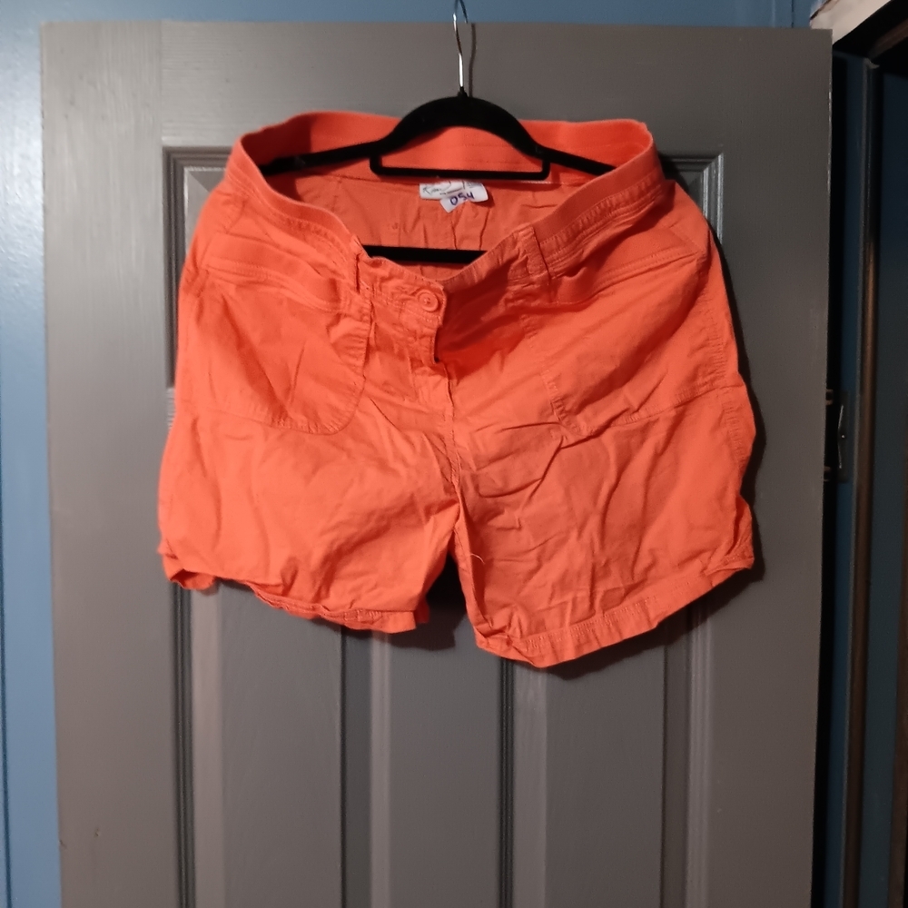 Kim Rogers Bright Orange Casual Bermuda Shorts